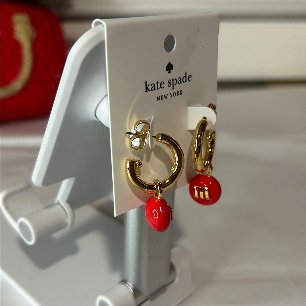 Kate Spade M&M red Earrings - Picture 2 of 3